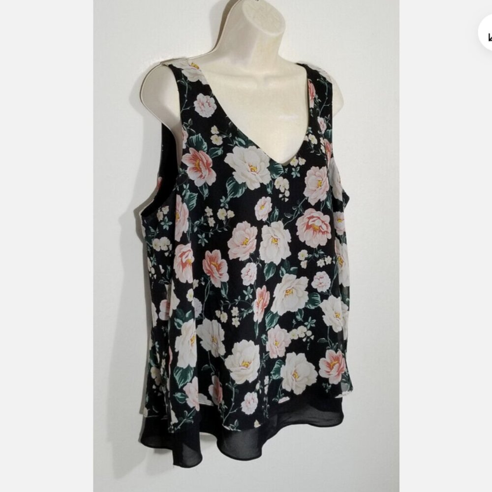 Torrid Size 1 Georgette Double Layer Swing Tank T… - image 2
